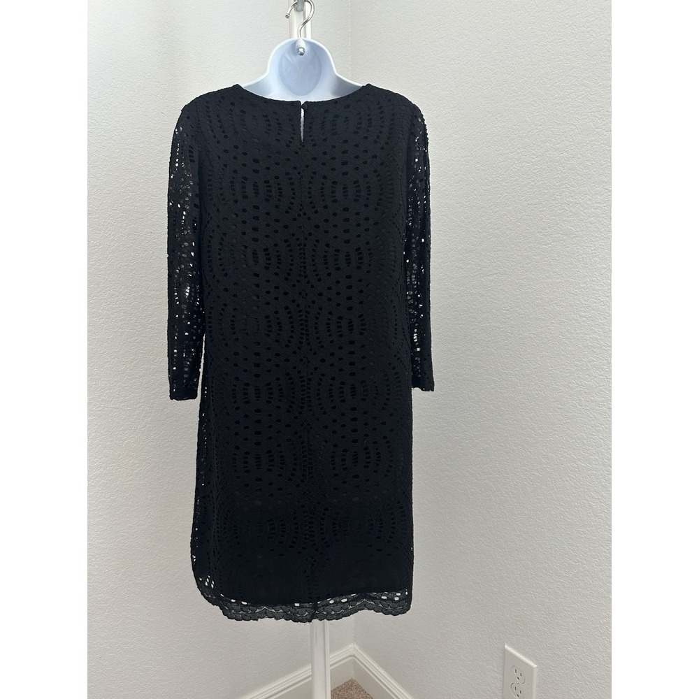 J.Crew Factory Black Lace Mini Shift Dress Women's Sz: 4 - Picture 2 of 5